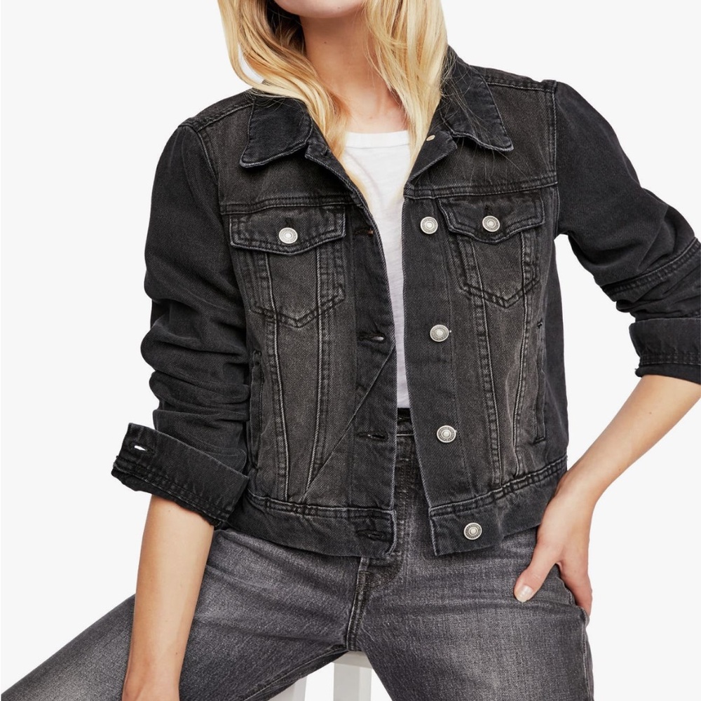 Free people we the free black denim jacket